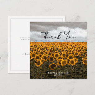 Remerciements Carte de remerciement de mariage au tournesol Coun