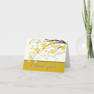 Remerciements Carte de remerciement de mariage aux fleurs jaunes