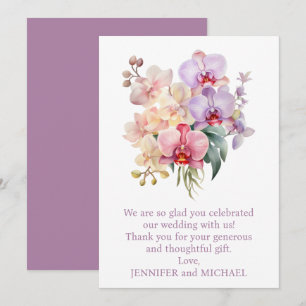 Remerciements Carte de remerciement de mariage aux orchidées pas