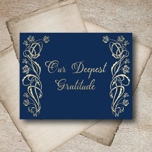 Remerciements Carte de remerciement de mariage aux roses royales