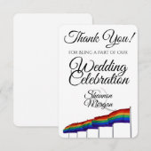 Remerciements Carte de remerciement de mariage avec drapeaux arc (Devant / Derrière)