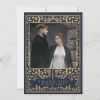 Carte de remerciement de mariage avec épée médiéva