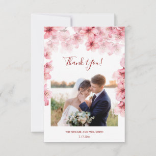 Remerciements Carte de remerciement de mariage avec photo de fle