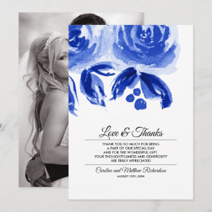 Remerciements Carte de remerciement de mariage avec photo et fle