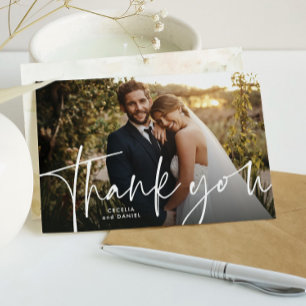 Remerciements Carte de remerciement de mariage avec photos