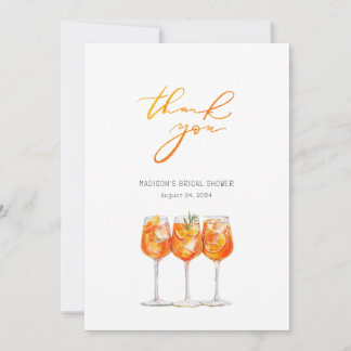 Remerciements Carte de remerciement de mariage avec thème Aperol