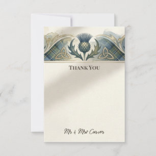 Remerciements Carte de remerciement de mariage Blue Thistle