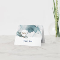 Carte de remerciement de mariage Blue Winter Wonde