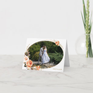 Remerciements Carte de remerciement de mariage Boho Floral Amour