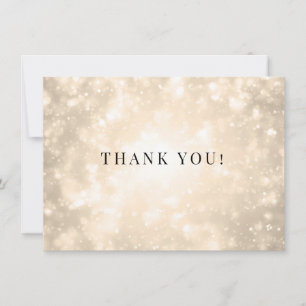 Remerciements Carte de remerciement de mariage Bokeh Champagne D