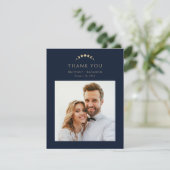 Remerciements Carte de remerciement de mariage céleste bleu (Debout devant)