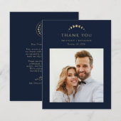 Remerciements Carte de remerciement de mariage céleste bleu (Devant / Derrière)