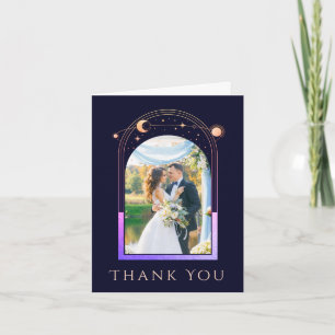 Remerciements Carte de remerciement de mariage céleste Navy Rain