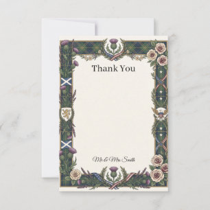 Remerciements Carte de remerciement de mariage Celtic Thistle