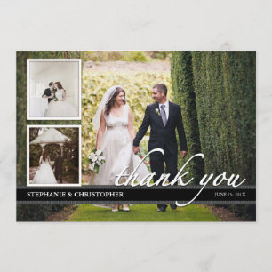 Remerciements Carte de remerciement de mariage chic intemporel a