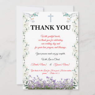 Remerciements Carte de remerciement de mariage chrétien avec cro