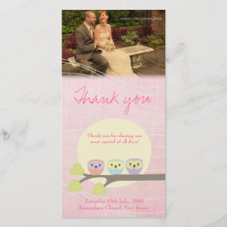 Remerciements Carte de remerciement de mariage de hiboux mignons