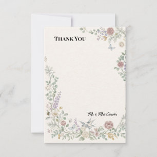 Remerciements Carte de remerciement de mariage de jardin en Chin