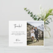 Remerciements Carte de remerciement de Mariage de script minimal (Debout devant)