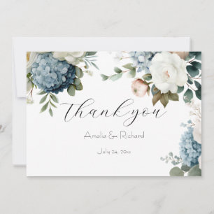 Remerciements Carte de remerciement de mariage Dusty Blue Hydran