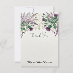 Remerciements Carte de remerciement de mariage écossais Thistle