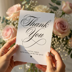 Remerciements Carte de remerciement de mariage écriture élégante