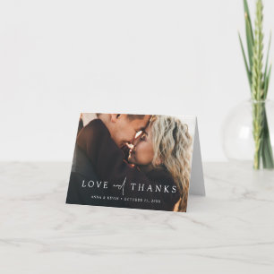 Remerciements Carte de remerciement de mariage élégante avec pho
