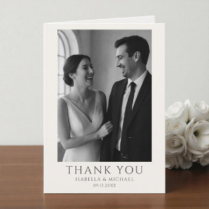 Remerciements Carte de remerciement de mariage élégante avec pho