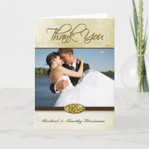 Remerciements Carte de remerciement de mariage élégante avec pho