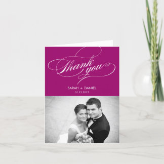 Remerciements Carte de remerciement de mariage élégante avec pho