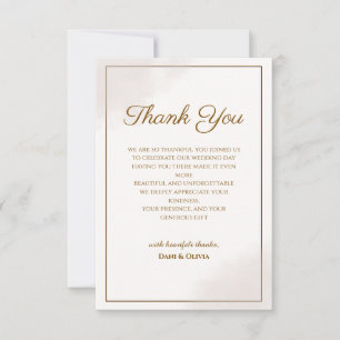 Remerciements Carte de remerciement de mariage élégante et minim