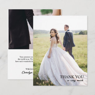 Remerciements Carte de remerciement de mariage élégante et simpl
