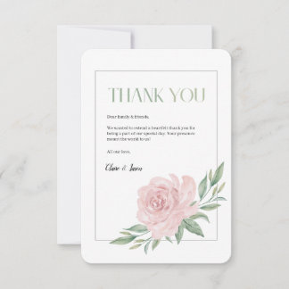 Remerciements Carte de remerciement de mariage élégante florale