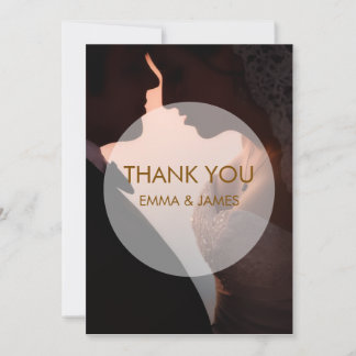 Remerciements Carte de remerciement de mariage élégante Peach à