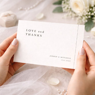 Remerciements Carte de remerciement de mariage élégante simple a