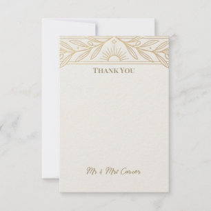 Remerciements Carte de remerciement de mariage éventail Art Déco