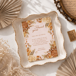 Remerciements Carte de Remerciement de Mariage Feuilles d'Automn