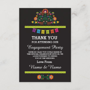 Remerciements Carte de remerciement de mariage Fiesta mexicaine