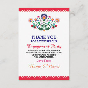 Remerciements Carte de remerciement de mariage Fiesta rouge mexi