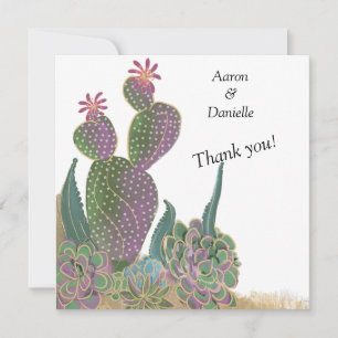 Remerciements Carte de remerciement de mariage Fleur de Cactus d