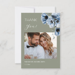 Remerciements Carte de remerciement de mariage Fleurs transparen