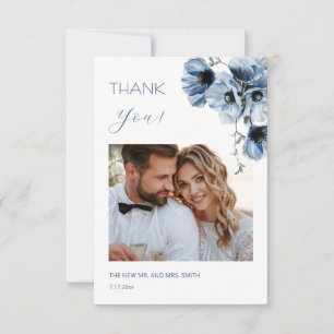 Remerciements Carte de remerciement de mariage Fleurs transparen