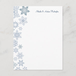 Remerciements Carte de remerciement de mariage Flocons de neige
