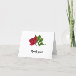 Remerciements Carte de remerciement de mariage floral aux roses