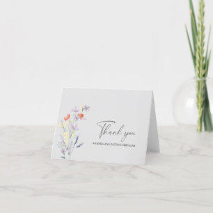 Remerciements Carte de remerciement de mariage floral boho
