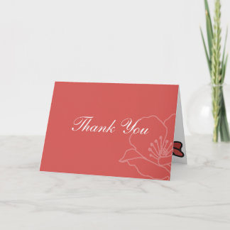 Remerciements Carte de remerciement de mariage floral Coquelicot