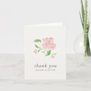 Remerciements Carte de remerciement de mariage floral ondulé en