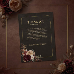 Remerciements Carte de remerciement de mariage floral vintage so