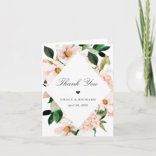 Remerciements Carte de remerciement de mariage florale à l'horte