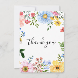 Remerciements Carte de remerciement de mariage florale aquarelle